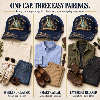 💝 Last Day 49% Off – 🗽 Statue of Liberty 140th Anniversary 1886–2026 Heritage Cap | Cotton-Poly Blend • Commemorative Design • Adjustable Fit 🇺🇸