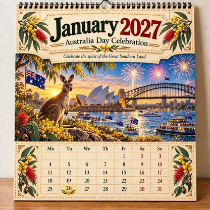 🔥🦘2027 Australia 125th Anniversary Wall Calendar 🐨