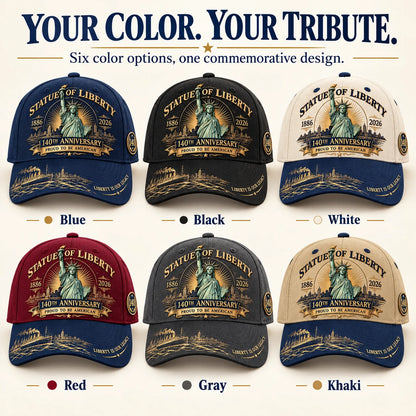 💝 Last Day 49% Off – 🗽 Statue of Liberty 140th Anniversary 1886–2026 Heritage Cap | Cotton-Poly Blend • Commemorative Design • Adjustable Fit 🇺🇸