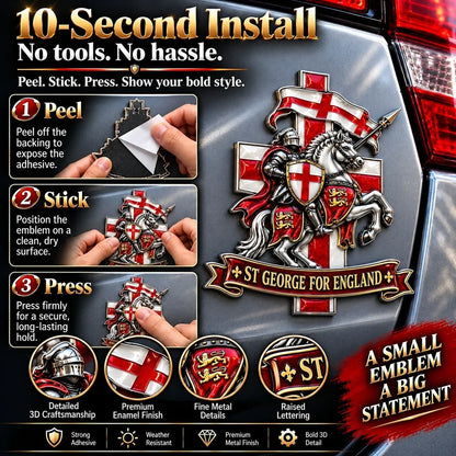 🛡️ “st George For England” Protection & Blessing Commemorative Metal Car Emblem