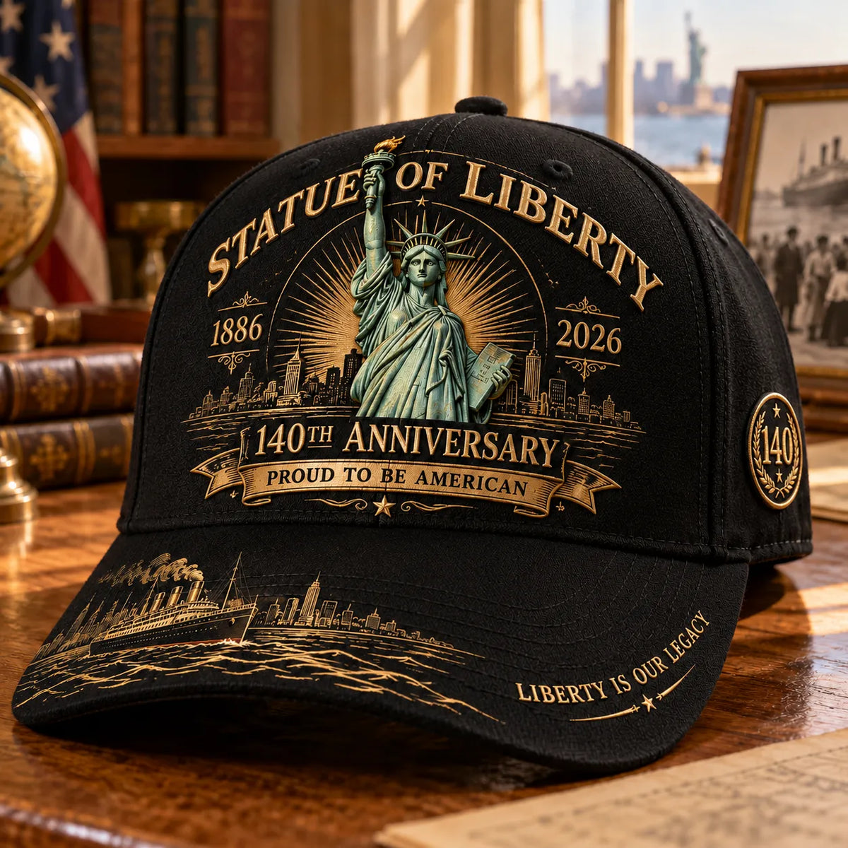 💝 Last Day 49% Off – 🗽 Statue of Liberty 140th Anniversary 1886–2026 Heritage Cap | Cotton-Poly Blend • Commemorative Design • Adjustable Fit 🇺🇸