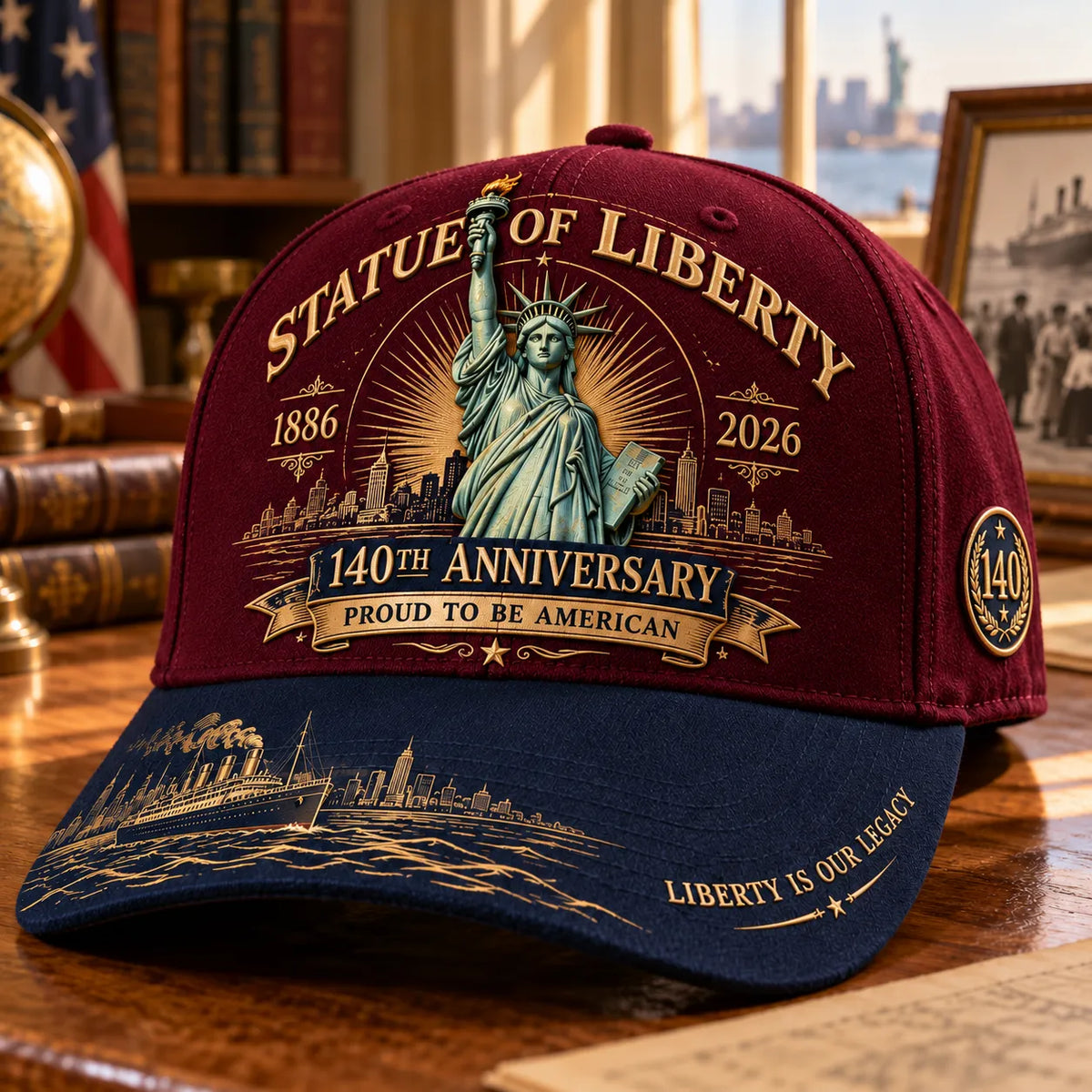 💝 Last Day 49% Off – 🗽 Statue of Liberty 140th Anniversary 1886–2026 Heritage Cap | Cotton-Poly Blend • Commemorative Design • Adjustable Fit 🇺🇸