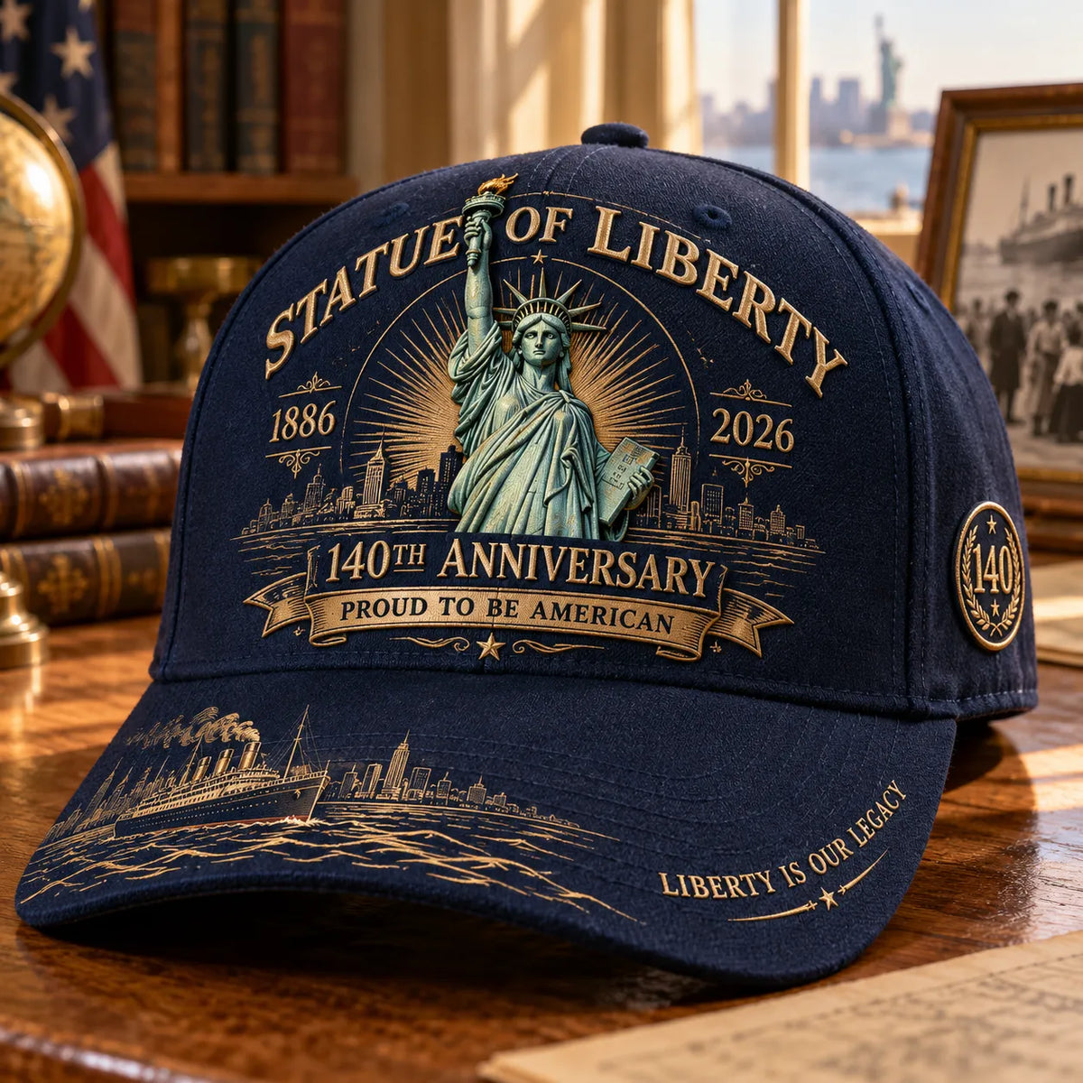 💝 Last Day 49% Off – 🗽 Statue of Liberty 140th Anniversary 1886–2026 Heritage Cap | Cotton-Poly Blend • Commemorative Design • Adjustable Fit 🇺🇸