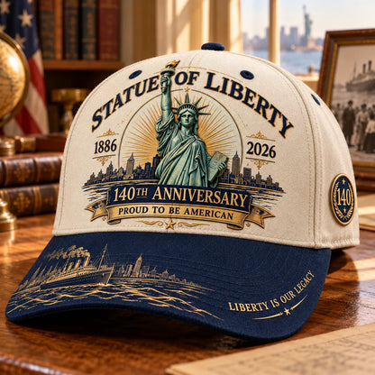 💝 Last Day 49% Off – 🗽 Statue of Liberty 140th Anniversary 1886–2026 Heritage Cap | Cotton-Poly Blend • Commemorative Design • Adjustable Fit 🇺🇸