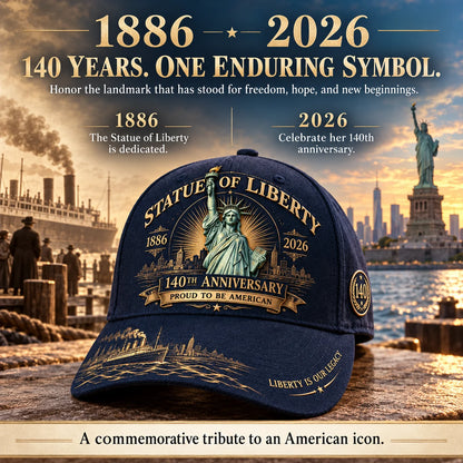 💝 Last Day 49% Off – 🗽 Statue of Liberty 140th Anniversary 1886–2026 Heritage Cap | Cotton-Poly Blend • Commemorative Design • Adjustable Fit 🇺🇸