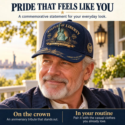 💝 Last Day 49% Off – 🗽 Statue of Liberty 140th Anniversary 1886–2026 Heritage Cap | Cotton-Poly Blend • Commemorative Design • Adjustable Fit 🇺🇸