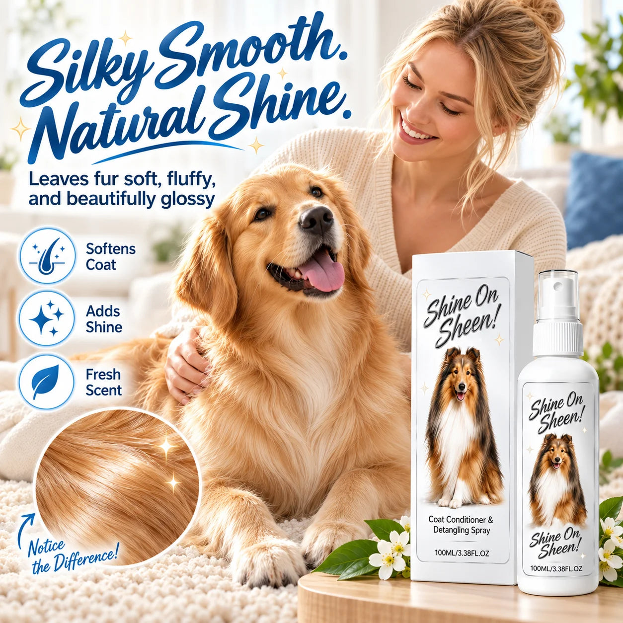 Pet conditioning spray additional product detail view