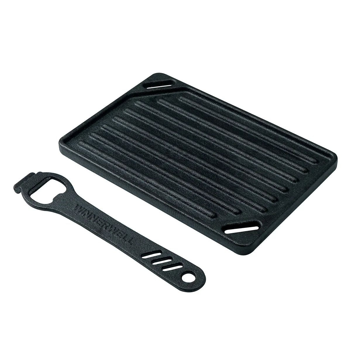 🏕️ Portable Cast Iron Camping Stove – Outdoor Cooker with Viewing Windows