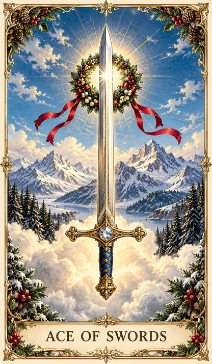 Last Day 49% OFF🎉-🔮 Yuletide Tarot Deck | 78 Festive Cards & A Guided 12-Day Holiday Ritual