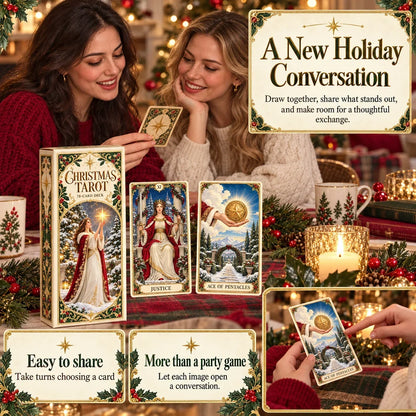 Last Day 49% OFF🎉-🔮 Yuletide Tarot Deck | 78 Festive Cards & A Guided 12-Day Holiday Ritual