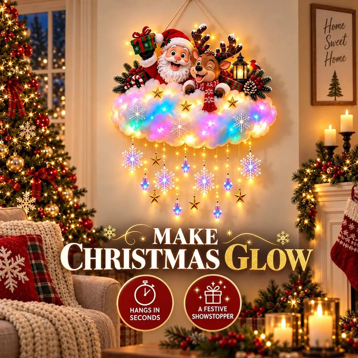 ✨Magical Christmas Glow Cloud Wall Hanging✨