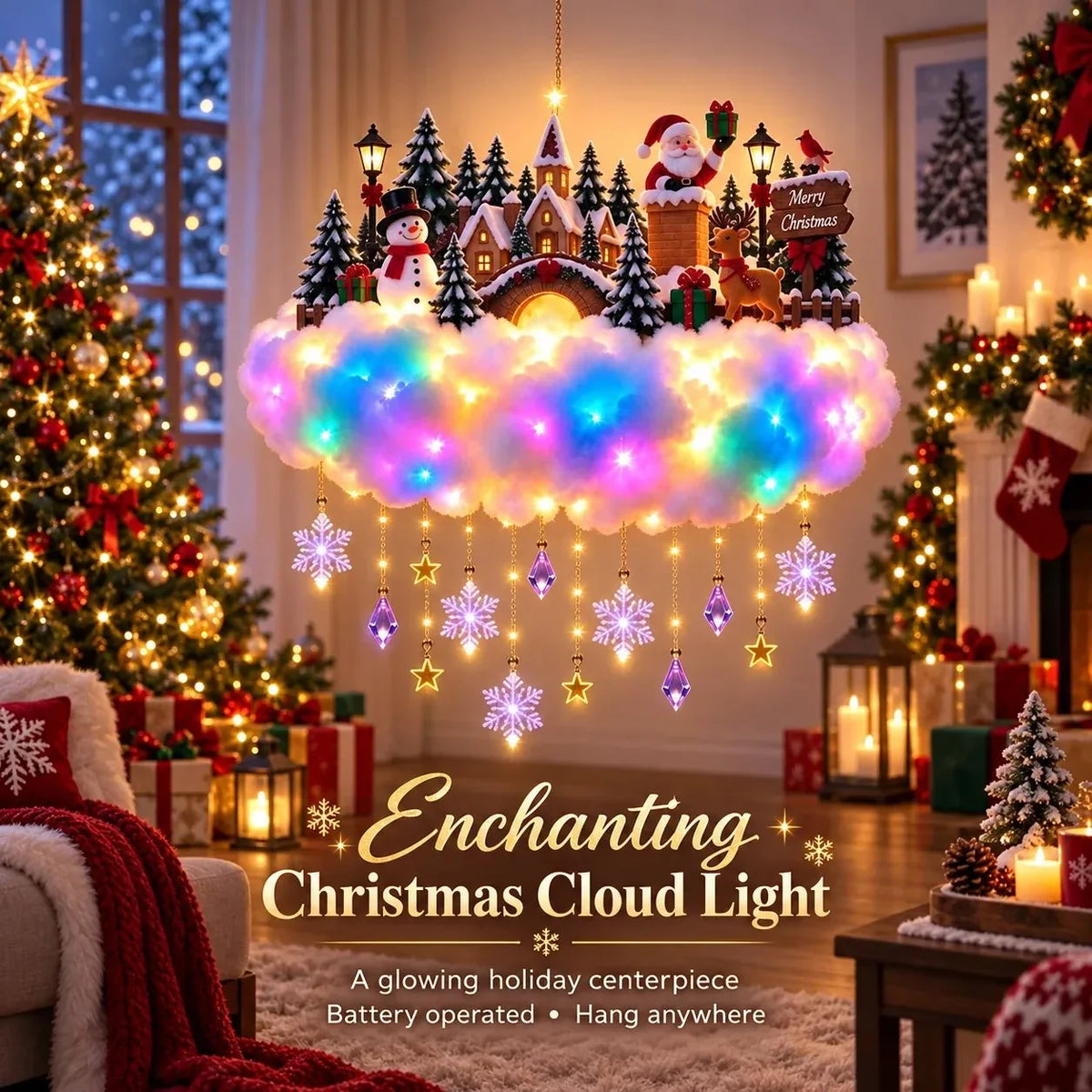 ✨Magical Christmas Glow Cloud Wall Hanging✨