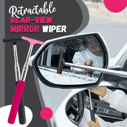 🚗 Retractable Rearview Mirror Wiper – Easy Rainwater Removal Tool