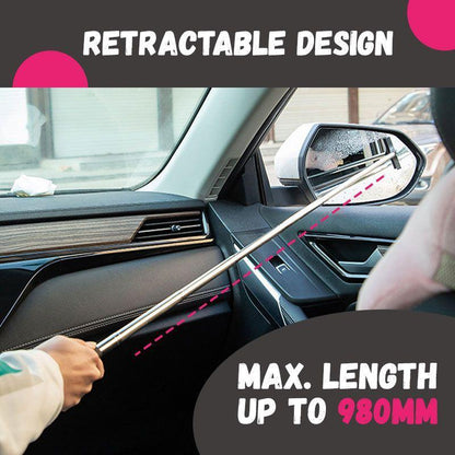 🚗 Retractable Rearview Mirror Wiper – Easy Rainwater Removal Tool