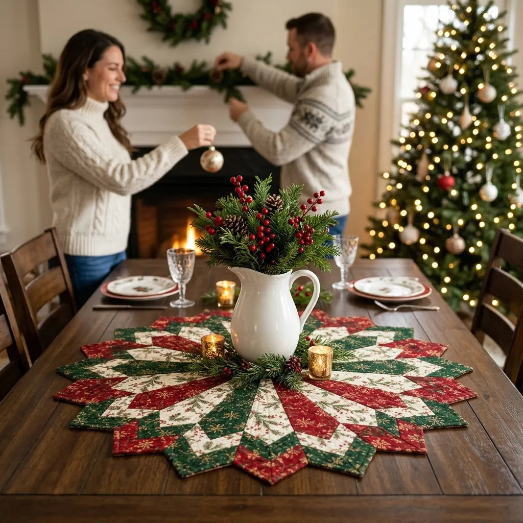 👉🔥💯Christmas Flower Diatomaceous Earth Placemat丨Finished Mat