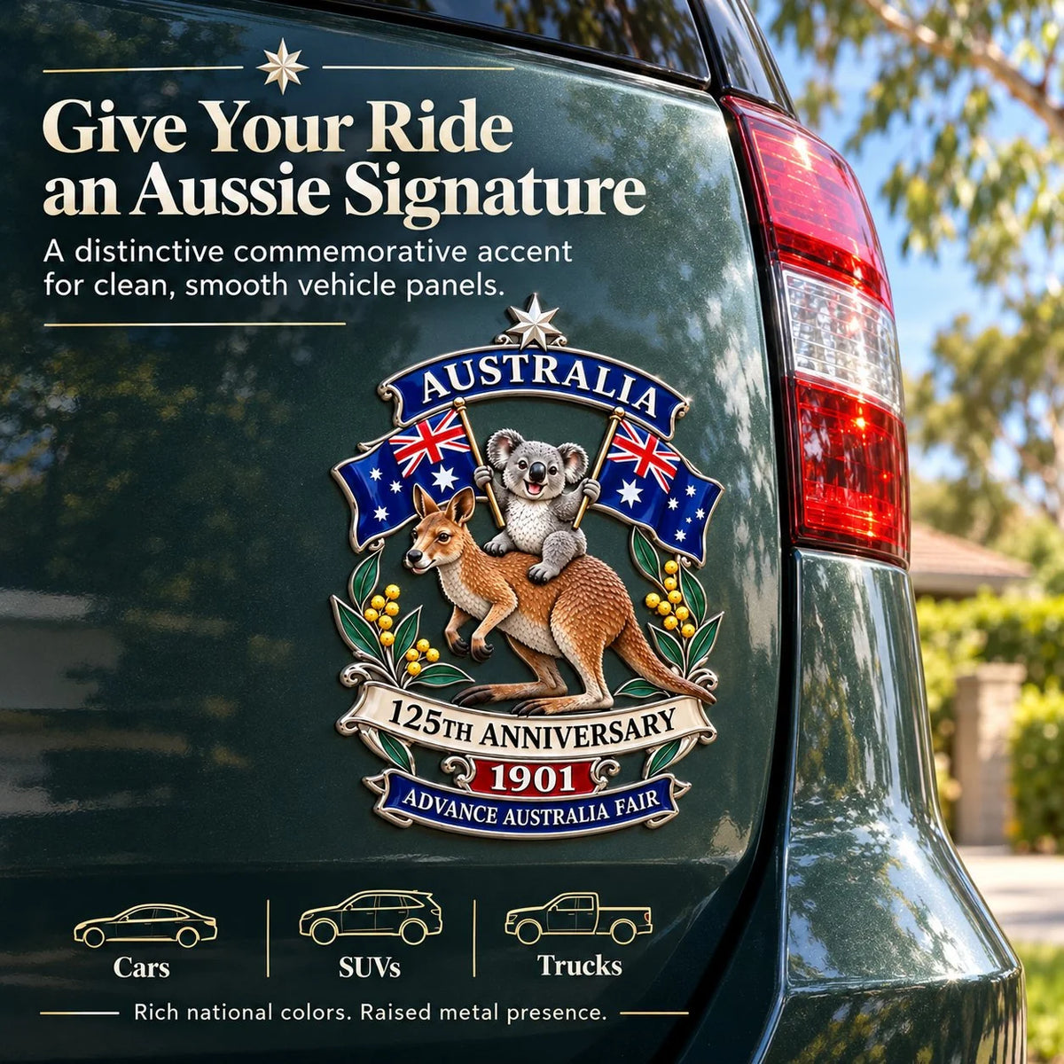 🦘Australia 125th Anniversary Commemorative Metal Car Emblem