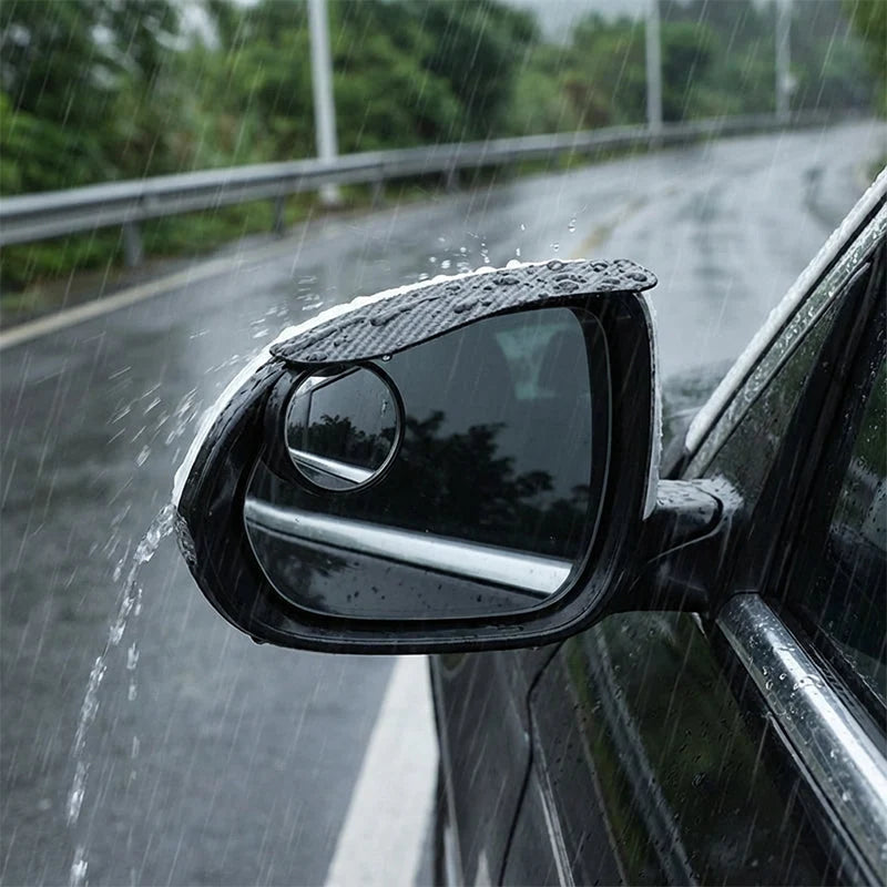 Adjustable Blind Spot Mirrors With Rain Visor