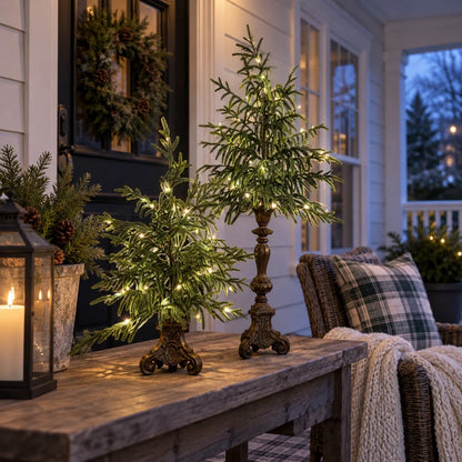 🎄Vintage Lighted Norfolk Pine Trees