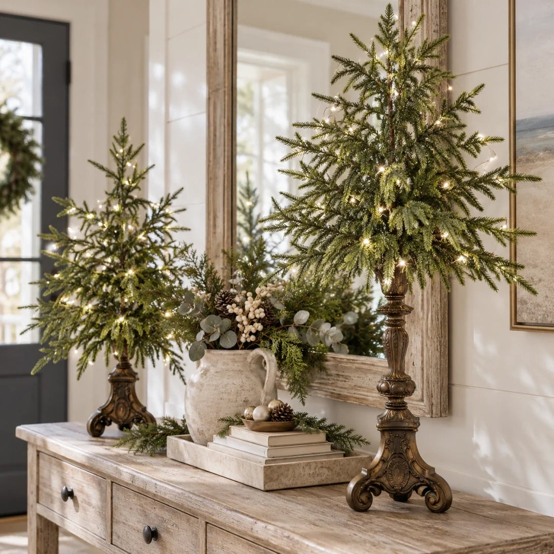 🎄Vintage Lighted Norfolk Pine Trees