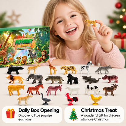 🎄24pcs Mini Animal Blind Box Advent Calendar ✨Christmas 24 Days Countdown Surprise Toy for Kids