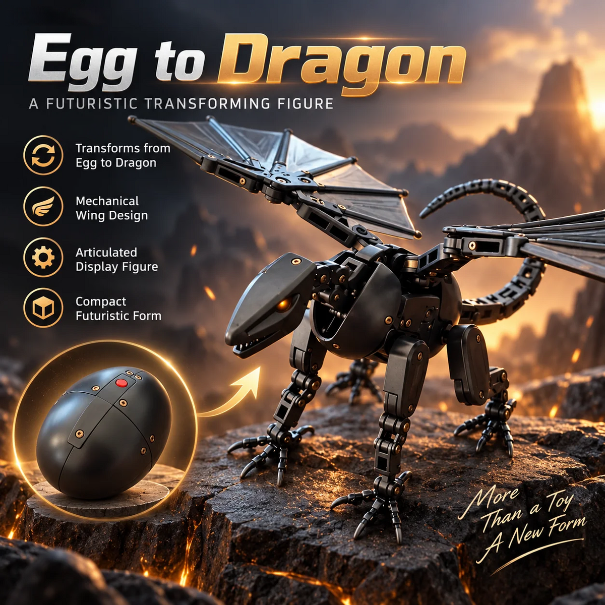 🐉 DragonMorph – Egg to Dragon Transforming Mechanical Toy