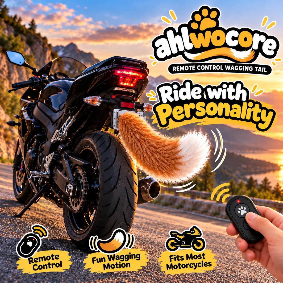🐶✨ Wagging Car Tail Accessory – Remote Controlled Fun for Your Vehicle