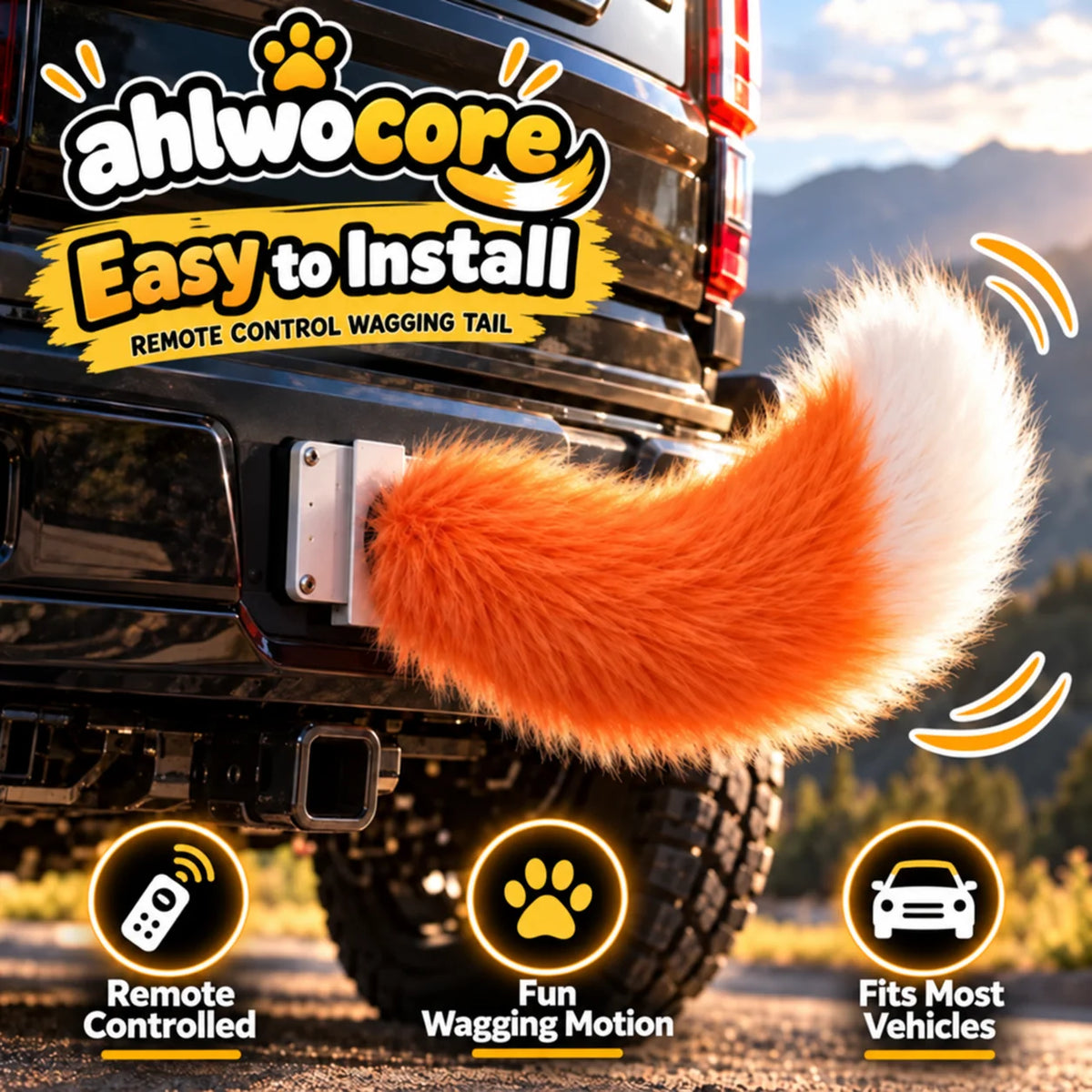 🐶✨ Wagging Car Tail Accessory – Remote Controlled Fun for Your Vehicle