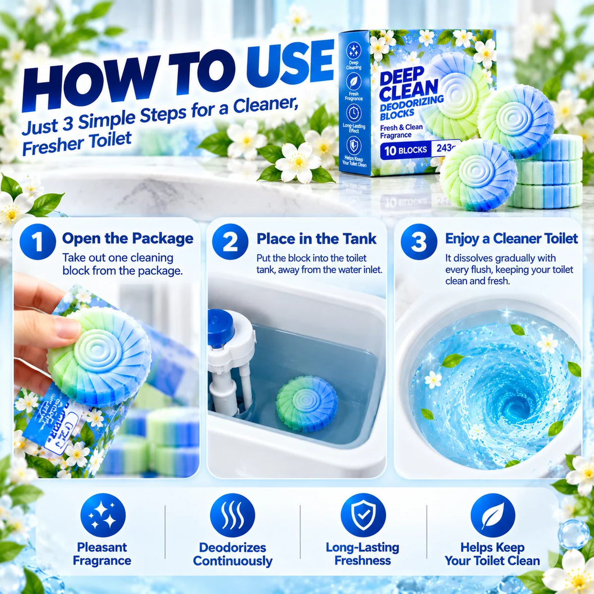 ✨ Gardenia Scent Toilet Cleaning Gel – Fresh & Long-Lasting