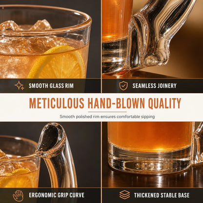 ⏳limited-time 50% Off⏰novelty Glass Cup With Banana-shaped Handle Funny Decorative Drinking Glass For Bar And Party🍺