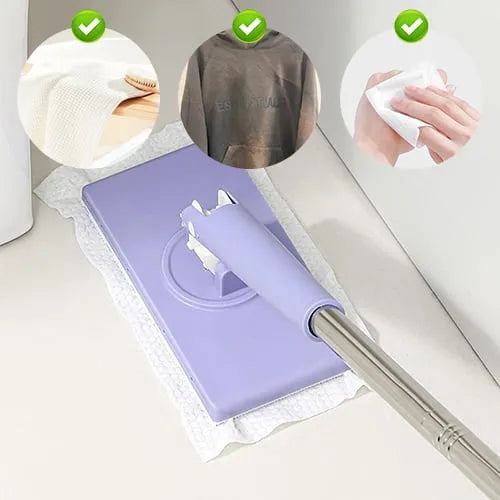 🧹 Zero-Touch Flat Mop – Fiber-Lock Grip & Hands-Free Pad Release