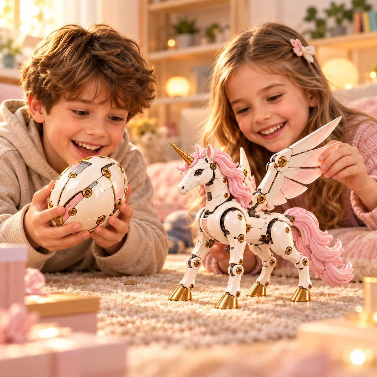 🦄 2-in-1 Transforming Mechanical Unicorn Egg – Winged Fantasy Figure