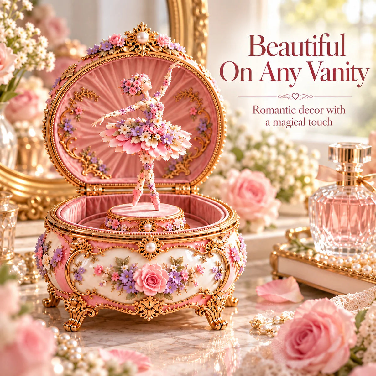 🌸 50% OFF Floral Ballerina Music Box – A Romantic Keepsake With a Magical Butterfly Reveal 🦋