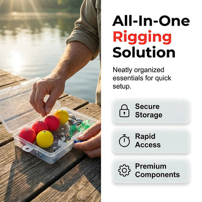 🎣✨Complete Fishing Float & Sinker Rig Kit – high-buoyancy foam floats, precision weighted core, vivid strike indicators. Portable tackle box! 🛡️💪