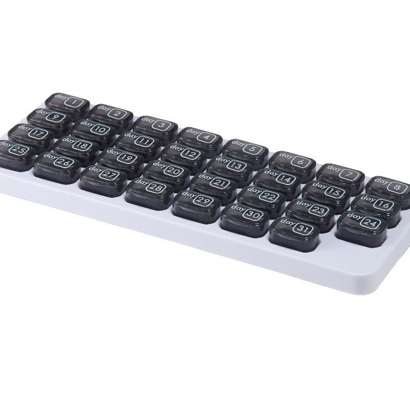 31-Day Pill Organizer 💊 – Easy-Open Removable Pods with Travel Case