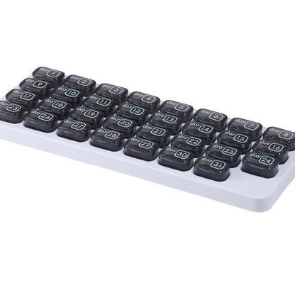 31-Day Pill Organizer 💊 – Easy-Open Removable Pods with Travel Case