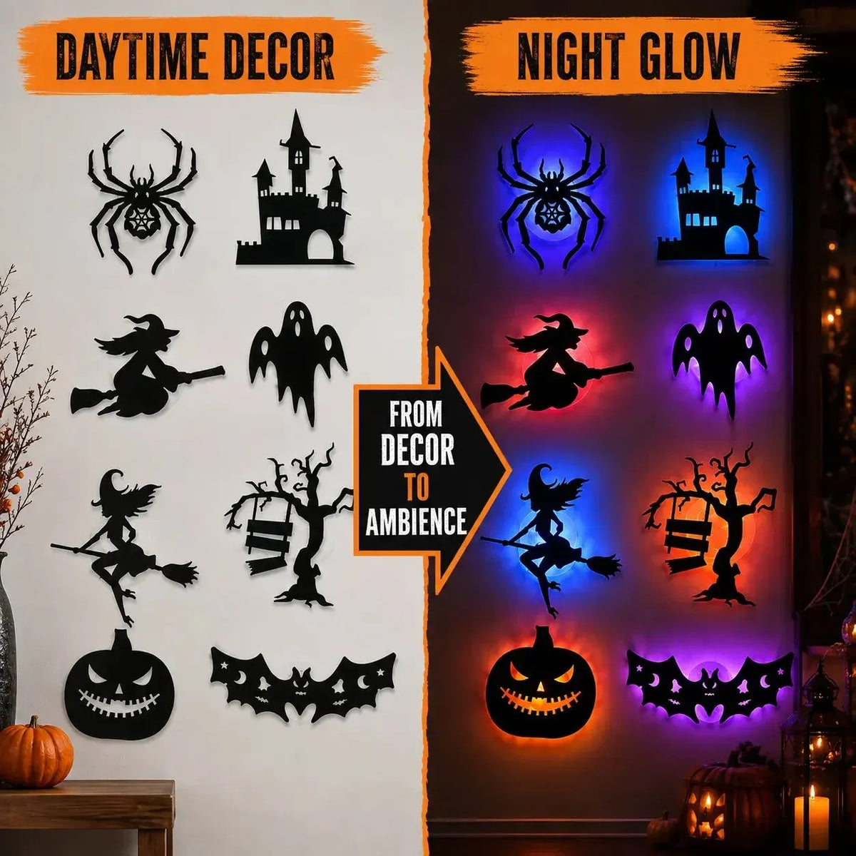 🎃 🥳💞50K+ SOLD! 👻 Halloween LED Silhouette Wall Light Stickers