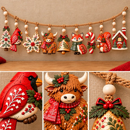 🎄✨ Enchanted Woodland Christmas Garland – Bring Forest Magic to Your Holiday Decor! 🦌🌲