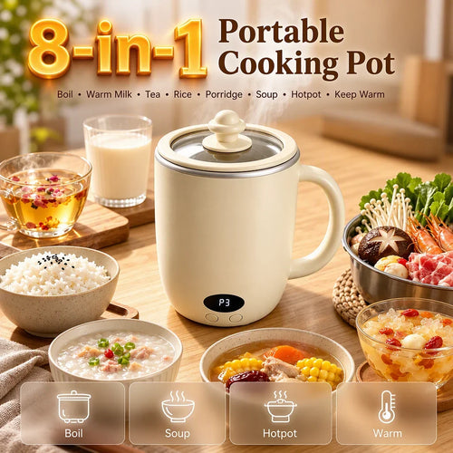 🔥HOT SALE🔥All-Purpose Portable Electric Cooking Pot, Versatile Small Cooker for Soup, Hotpot & Quick Daily Homemade Meals