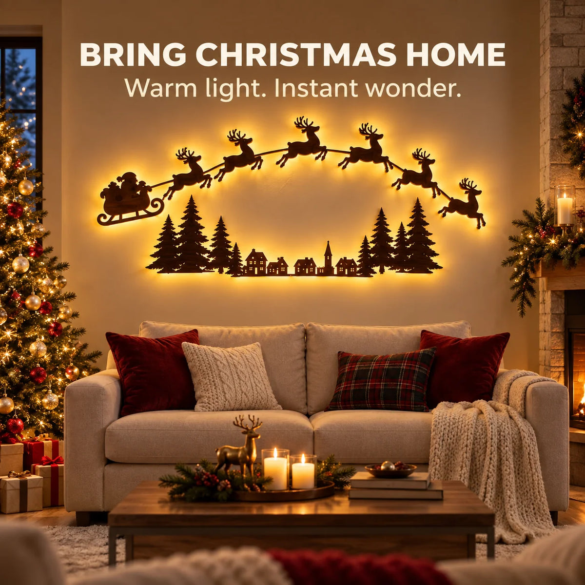 🎄🌟 Christmas LED Wall Décor — Light Up Your Holiday Magic!