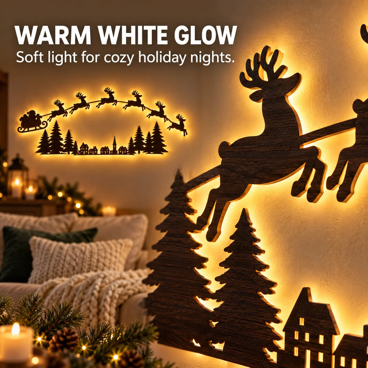 🎄🌟 Christmas LED Wall Décor — Light Up Your Holiday Magic!