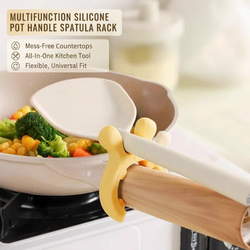 🍳✨ Silicone Pot Handle Spatula Rack – Keep Cooking Utensils Clean & Within Reach