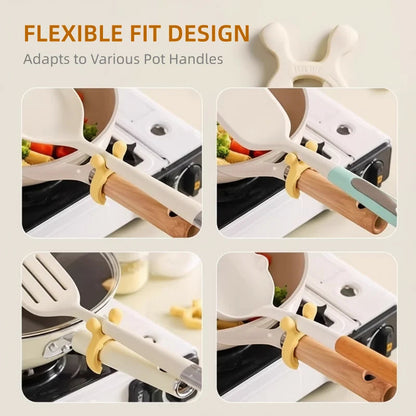 🍳✨ Silicone Pot Handle Spatula Rack – Keep Cooking Utensils Clean & Within Reach