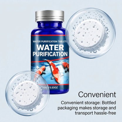 💧Aquarium Water Purifying Tablets ✨Fish Tank Water Cleaner Tablets for Turbid Water & Impurity Removal