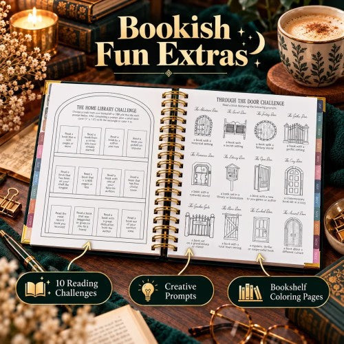 Midnight Study Hardcover Reading Planner for Book Lovers