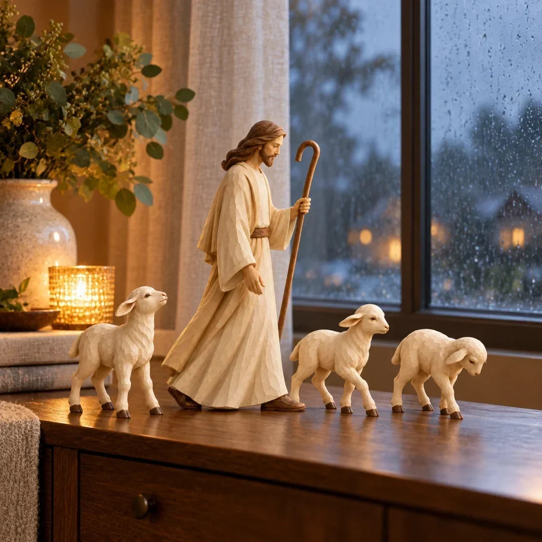 ✝️ Good Shepherd & Lamb Sculpture Collection | Faith-Inspired Home Décor