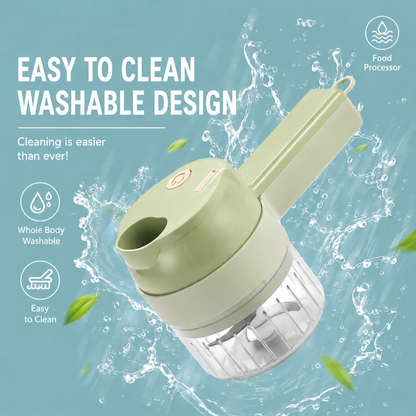 📍 4-in-1 Rechargeable Food Chopper – 1200mAh Cordless Food Processor with 40W Motor, Slicer & Chopper Blades