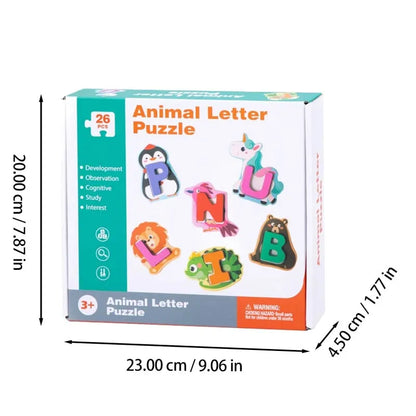 Wooden 26 Alphabet Animal Matching Puzzle for Kids
