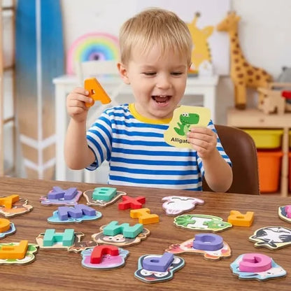 Wooden 26 Alphabet Animal Matching Puzzle for Kids