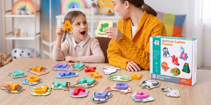 Wooden 26 Alphabet Animal Matching Puzzle for Kids