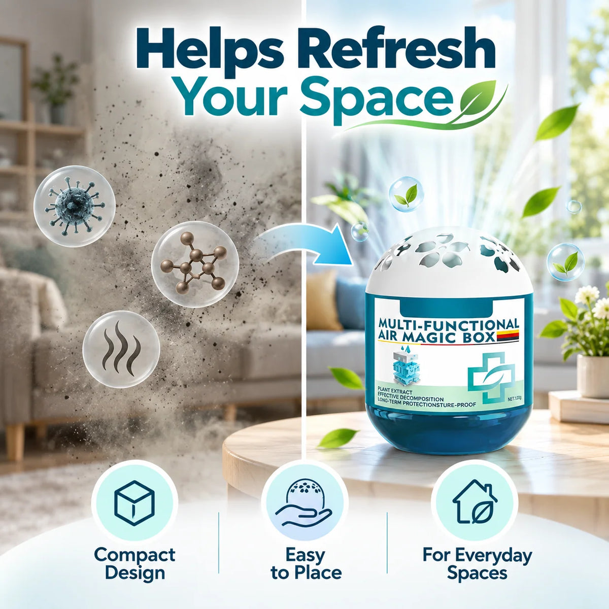 Magic Bead Box for Odor and Dust Removal